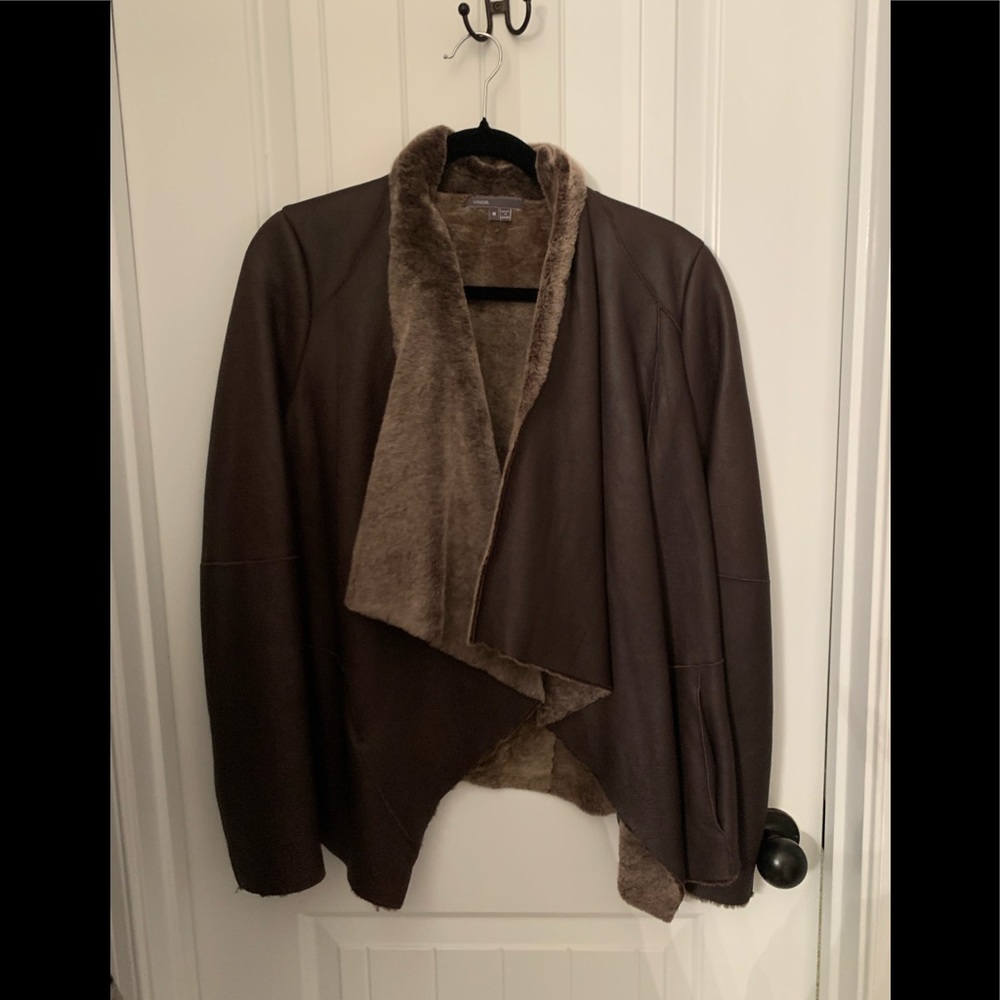 Vince lambskin and fur coat
